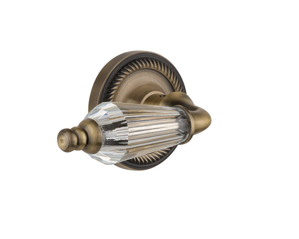 Nostalgic 714196: Rope Rosette w/Parlour Lever Single Dummy Door Set - Antique Brass