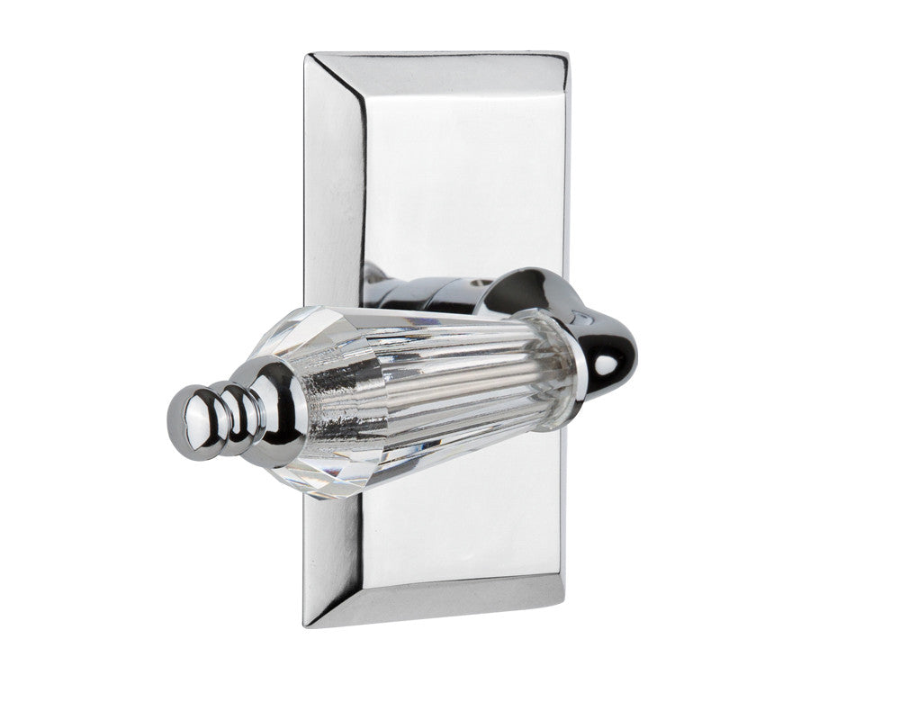 Nostalgic 714205: Studio Backplate w/Parlour Lever Single Dummy Door Set - Bright Chrome