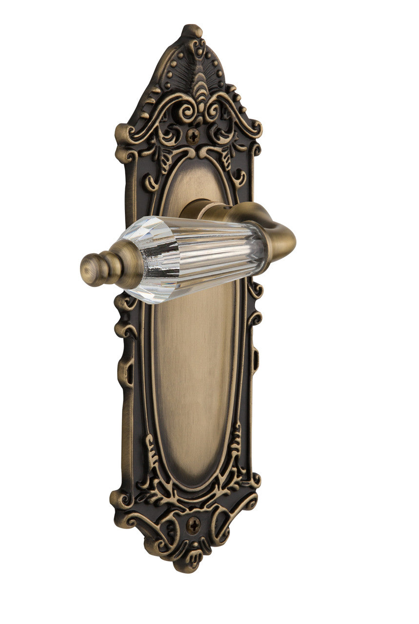 Nostalgic 714209: Victorian Backplate w/Parlour Lever Single Dummy Door Set - Antique Brass