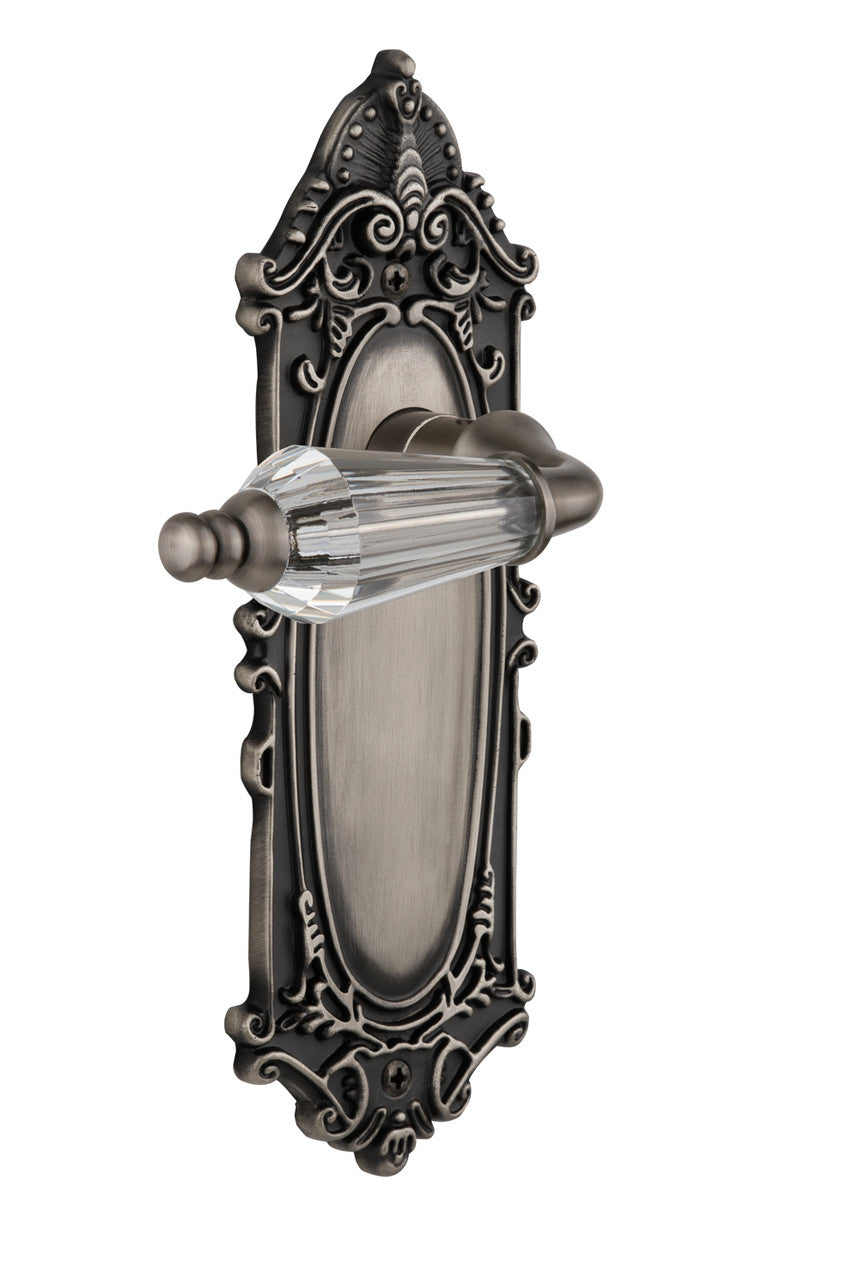 Nostalgic 714210: Victorian Backplate w/Parlour Lever Single Dummy Door Set - Antique Pewter