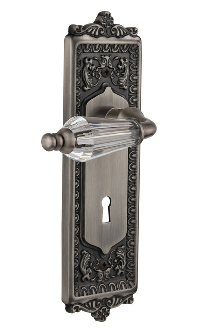 Nostalgic 714226: Egg & Dart Backplate w/Parlour Lever Single Dummy Door Set - Antique Pewter