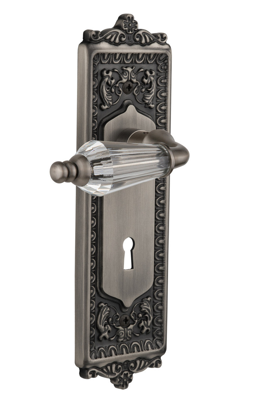 Nostalgic 714226: Egg & Dart Backplate w/Parlour Lever Single Dummy Door Set - Antique Pewter