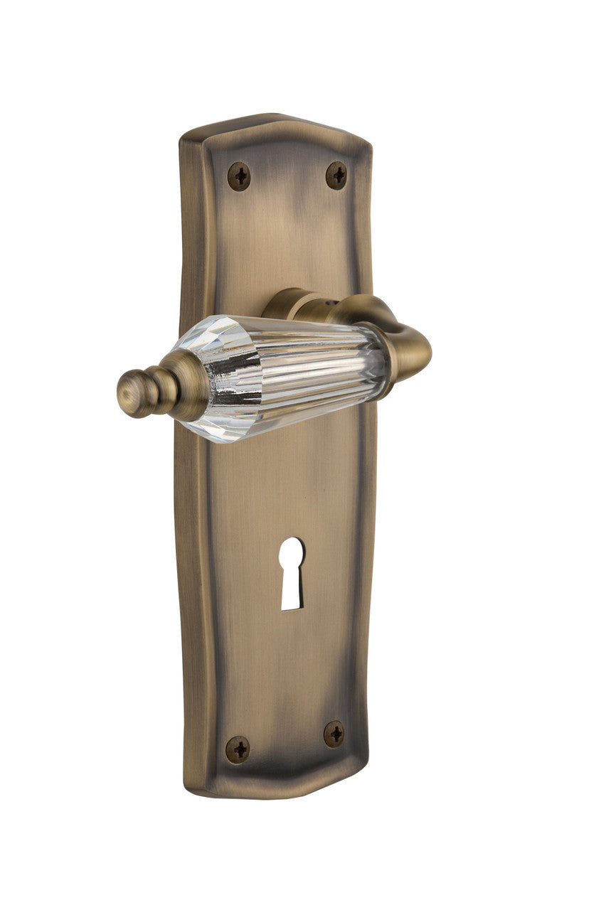 Nostalgic 714244: Prairie Backplate w/Parlour Lever Single Dummy Door Set - Antique Brass
