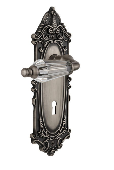 Nostalgic 714250: Victorian Backplate w/Parlour Lever Single Dummy Door Set - Antique Pewter