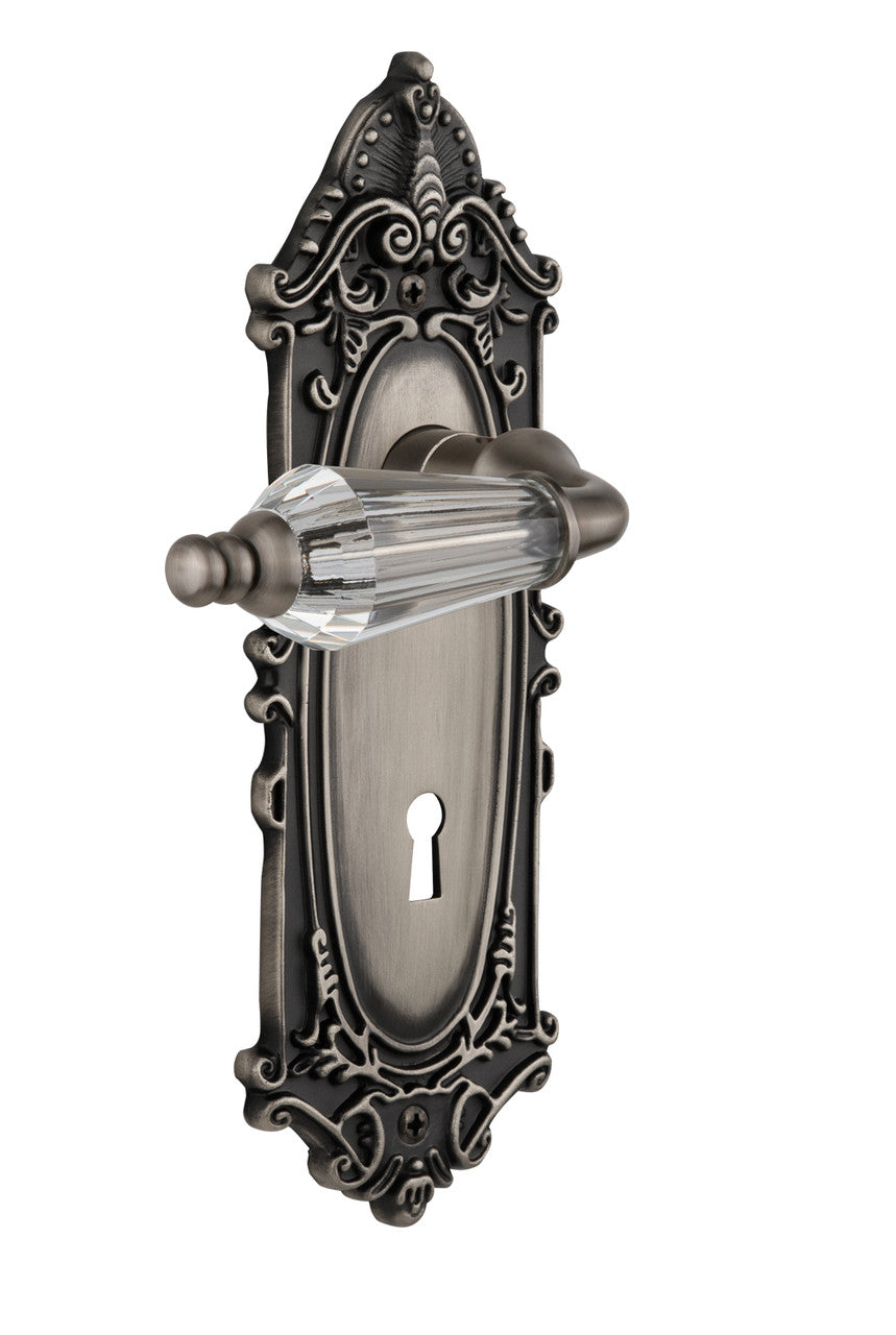 Nostalgic 714250: Victorian Backplate w/Parlour Lever Single Dummy Door Set - Antique Pewter