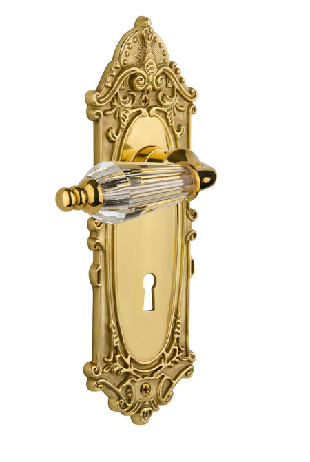 Nostalgic 714252: Victorian Backplate w/Parlour Lever Single Dummy Door Set - Polished Brass