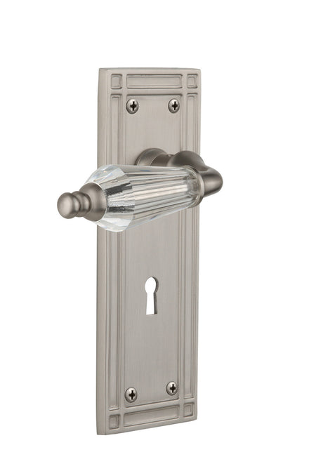 Nostalgic 714258: Mission Backplate w/Parlour Lever Single Dummy Door Set - Satin Nickel