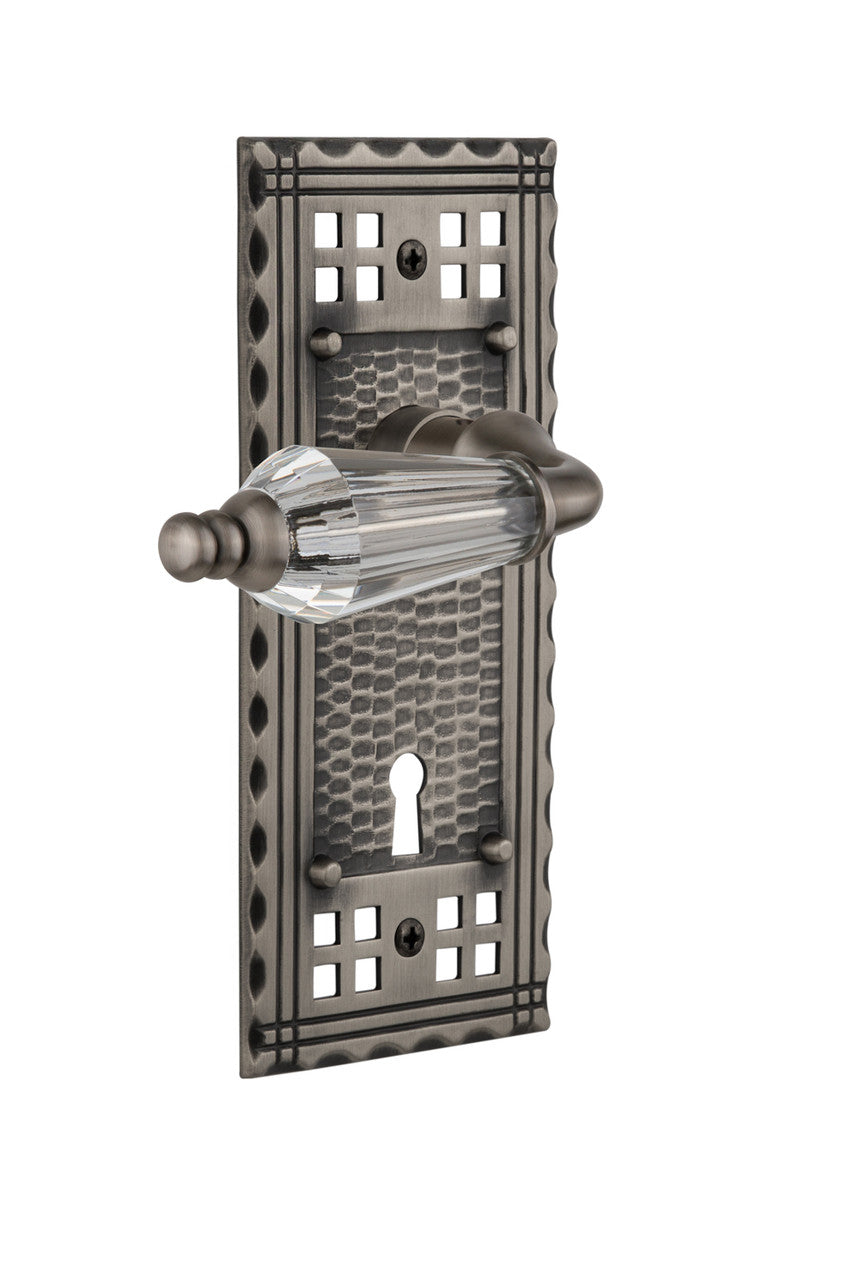 Nostalgic 714260: Craftsman Backplate w/Parlour Lever Single Dummy Door Set - Antique Pewter