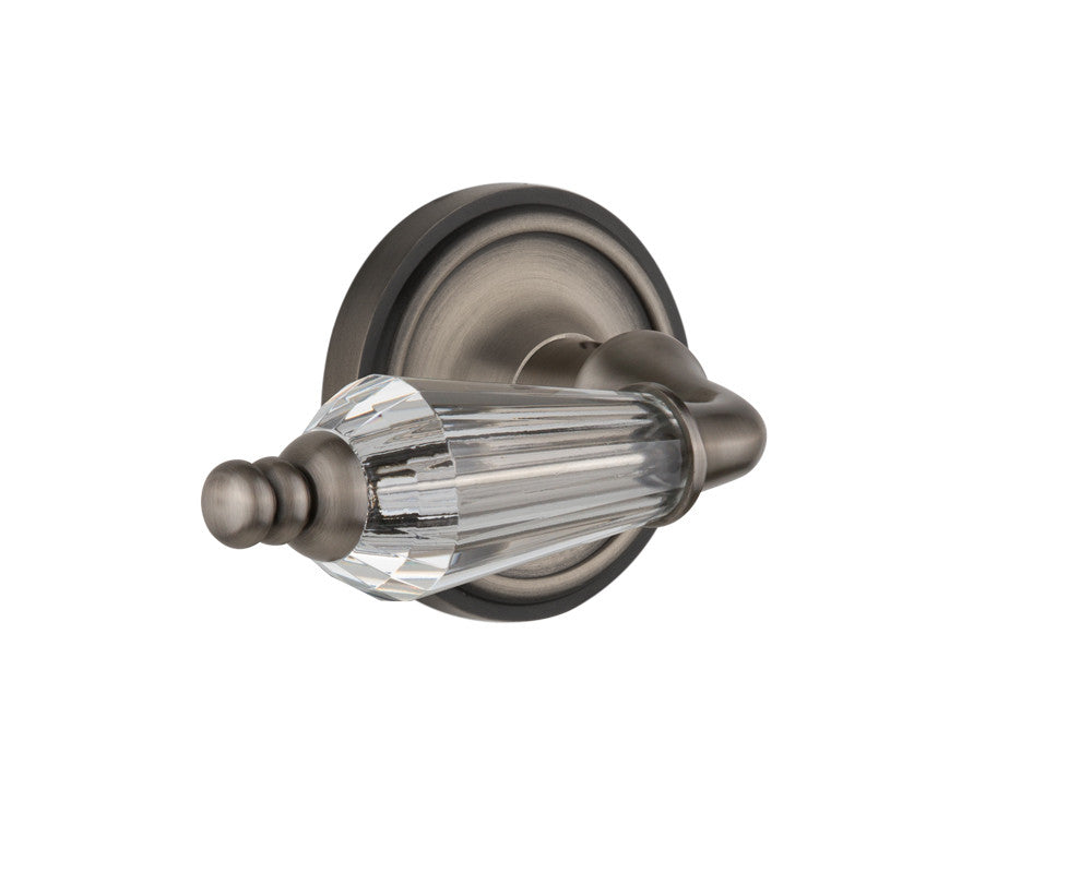 Nostalgic 714363: Classic Rosette w/Parlour Lever Privacy Door Set - Antique Pewter