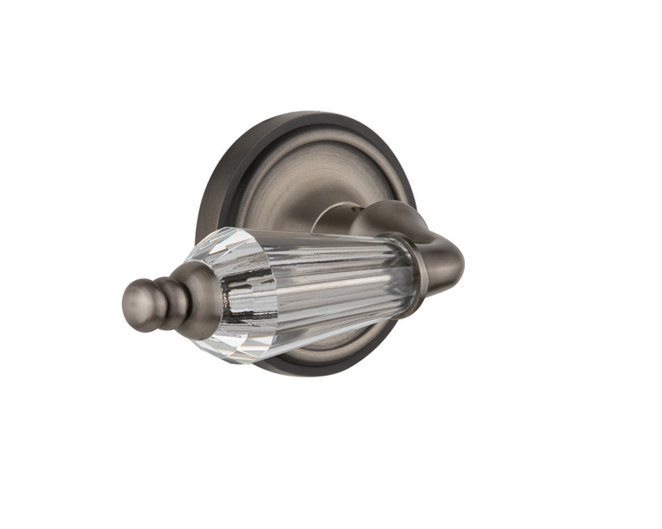 Nostalgic 714363: Classic Rosette w/Parlour Lever Privacy Door Set - Antique Pewter