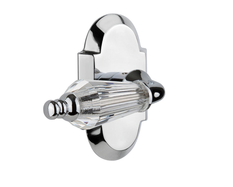 Nostalgic 714371: Cottage Backplate w/Parlour Lever Privacy Door Set - Bright Chrome