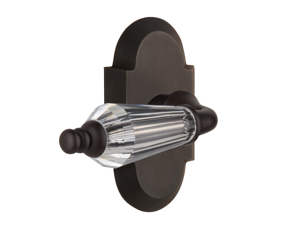 Nostalgic 714372: Cottage Backplate w/Parlour Lever Privacy Door Set - Oil-Rubbed Bronze
