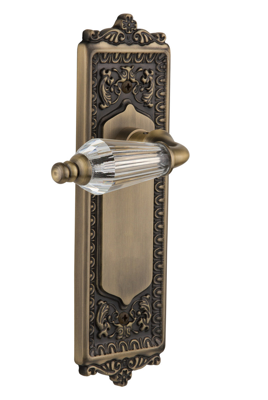 Nostalgic 714375: Egg & Dart Backplate w/Parlour Lever Privacy Door Set - Antique Brass