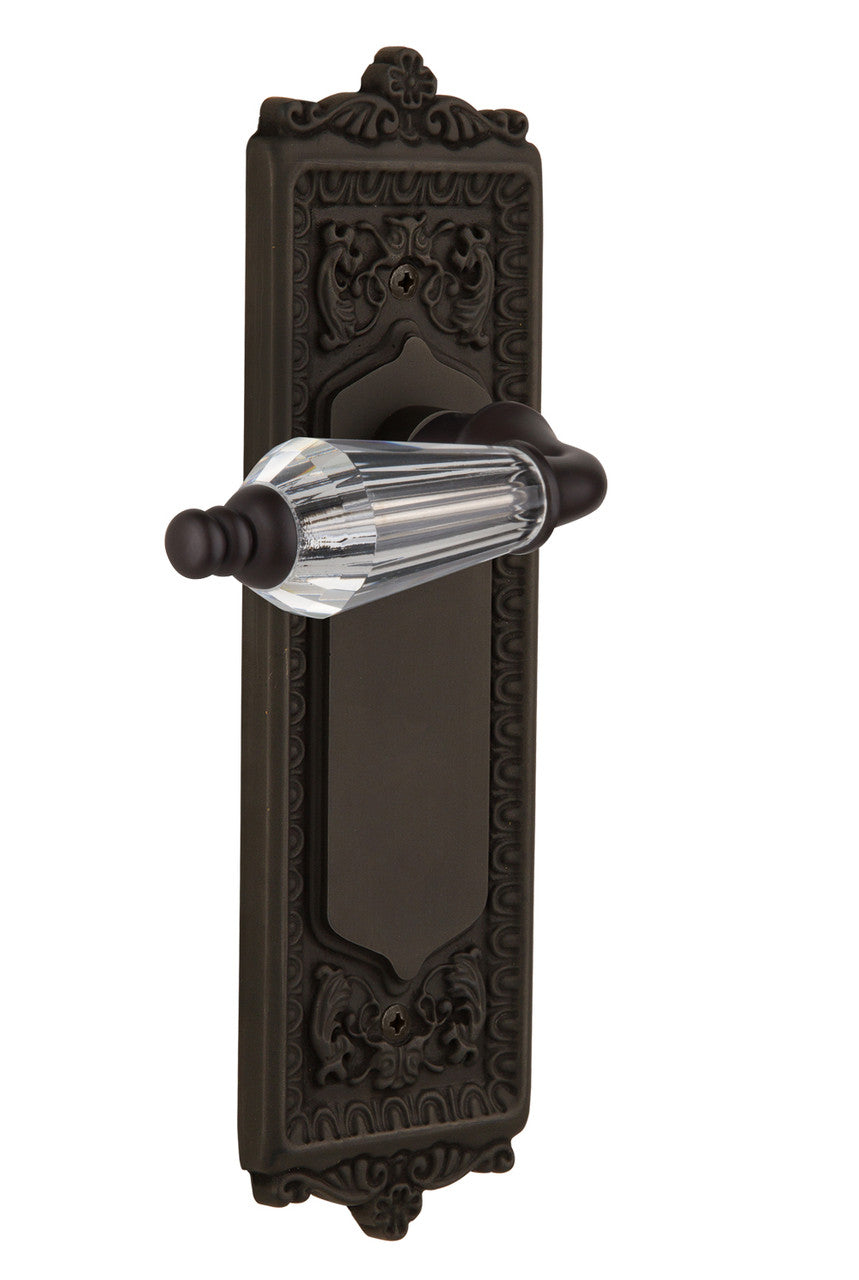 Nostalgic 714377: Egg & Dart Backplate w/Parlour Lever Privacy Door Set - Oil-Rubbed Bronze