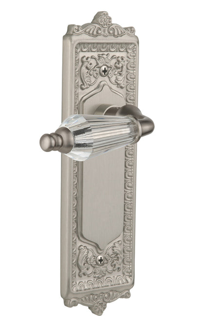Nostalgic 714379: Egg & Dart Backplate w/Parlour Lever Privacy Door Set - Satin Nickel