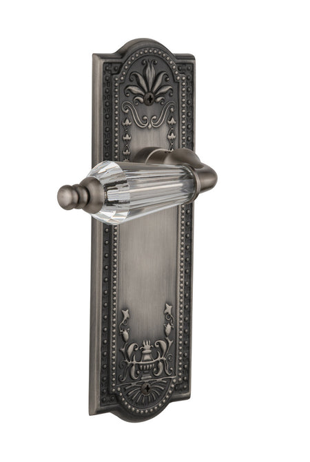 Nostalgic 714382: Meadows Backplate w/Parlour Lever Privacy Door Set - Antique Pewter