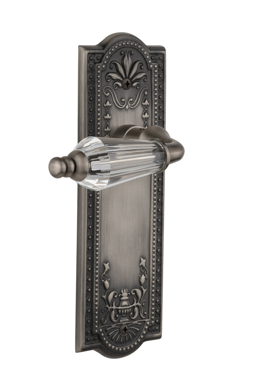Nostalgic 714382: Meadows Backplate w/Parlour Lever Privacy Door Set - Antique Pewter