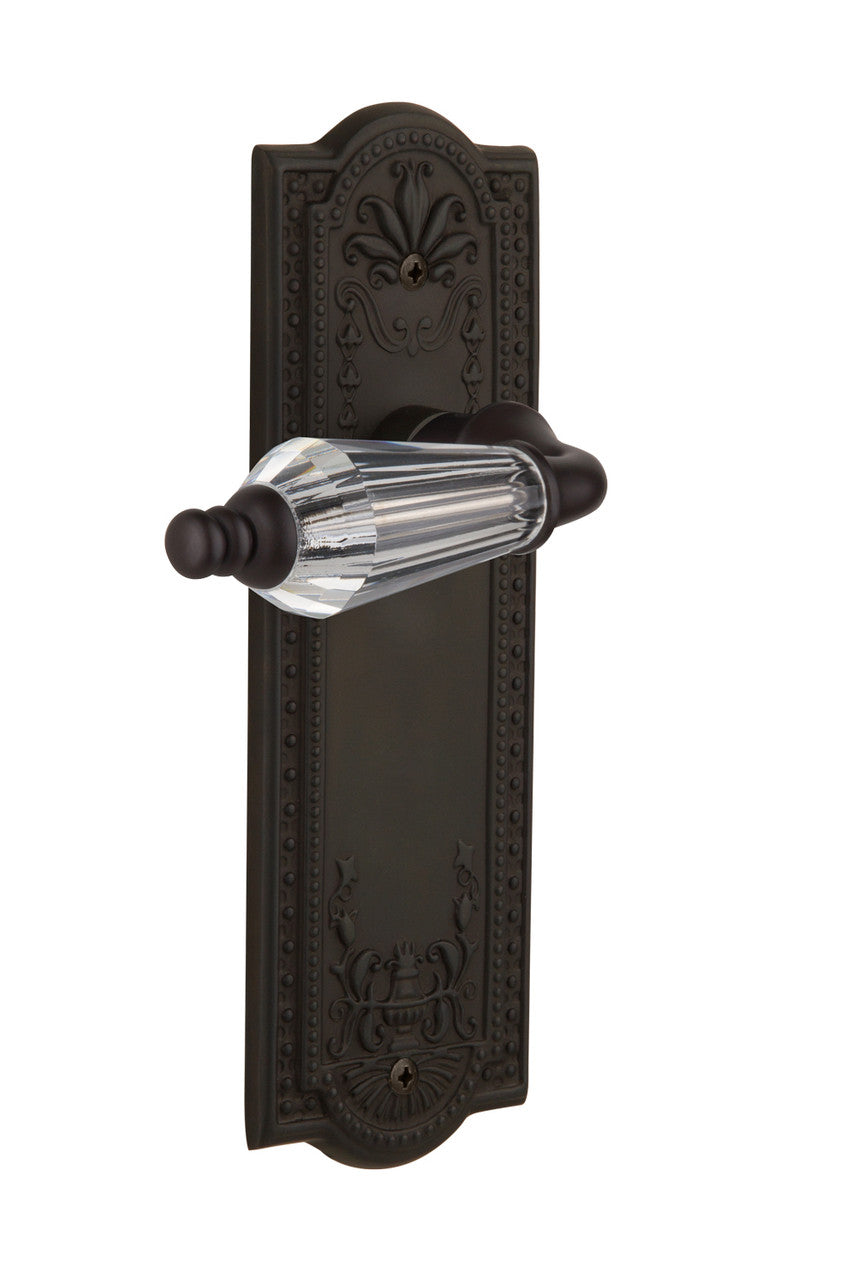 Nostalgic 714383: Meadows Backplate w/Parlour Lever Privacy Door Set - Oil-Rubbed Bronze