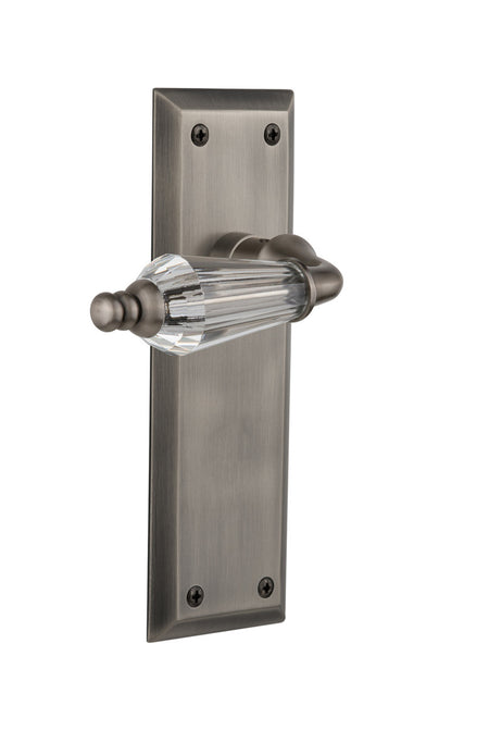 Nostalgic 714388: New York Backplate w/Parlour Lever Privacy Door Set - Antique Pewter