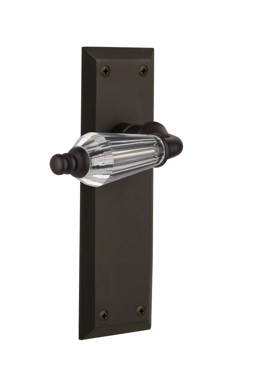 Nostalgic 714390: New York Backplate w/Parlour Lever Privacy Door Set - Oil-Rubbed Bronze