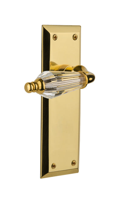 Nostalgic 714393: New York Backplate w/Parlour Lever Privacy Door Set - Unlacquered Brass