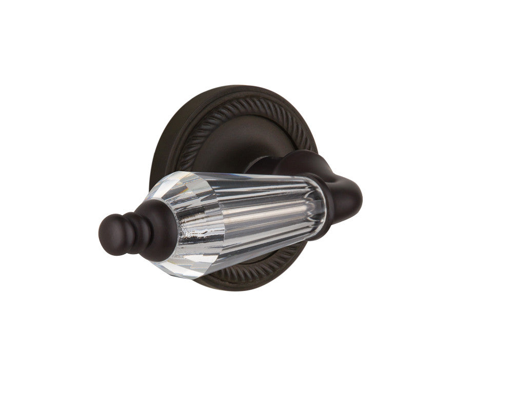 Nostalgic 714397: Rope Rosette w/Parlour Lever Privacy Door Set - Oil-Rubbed Bronze