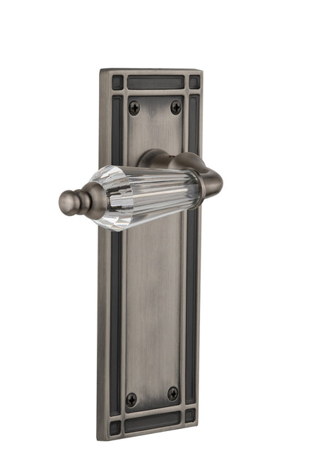 Nostalgic 714414: Mission Backplate w/Parlour Lever Privacy Door Set - Antique Pewter