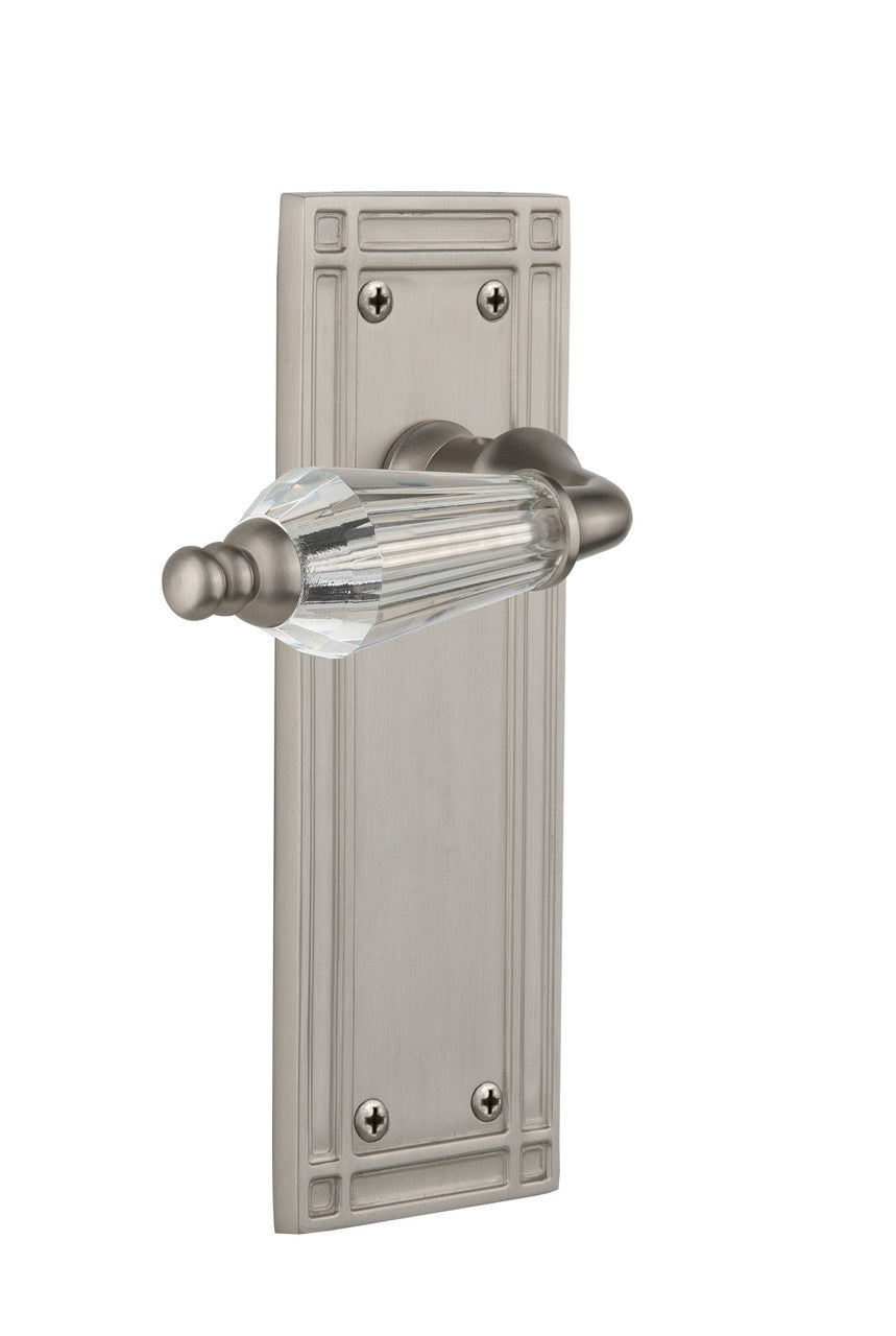 Nostalgic 714416: Mission Backplate w/Parlour Lever Privacy Door Set - Satin Nickel