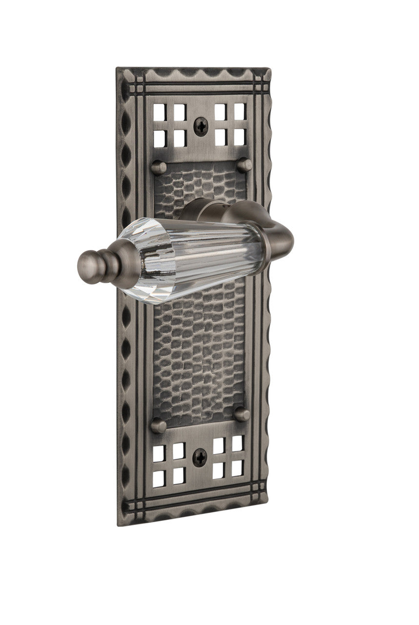 Nostalgic 714418: Craftsman Backplate w/Parlour Lever Privacy Door Set - Antique Pewter