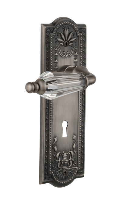 Nostalgic 714430: Meadows Backplate w/Parlour Lever Privacy Door Set - Antique Pewter