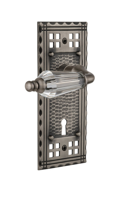 Nostalgic 714458: Craftsman Backplate w/Parlour Lever Privacy Door Set - Antique Pewter