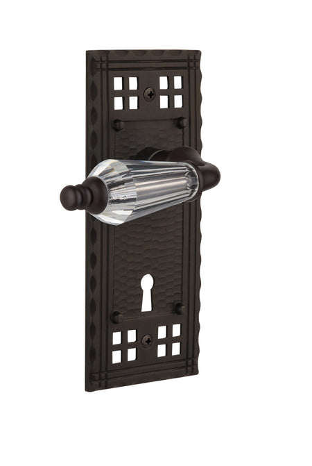 Nostalgic 714459: Craftsman Backplate w/Parlour Lever Privacy Door Set - Oil-Rubbed Bronze