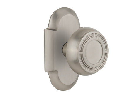 Nostalgic 715173: Cottage Backplate w/Mission Knob Passage Door Set - Satin Nickel