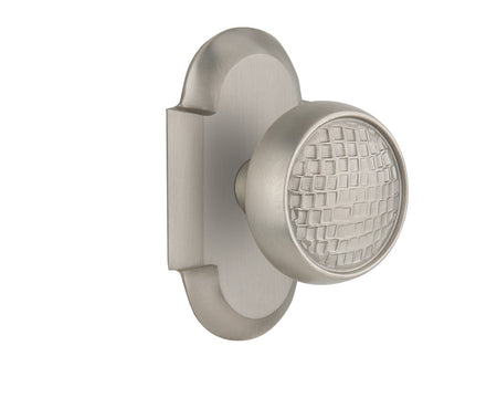 Nostalgic 715177: Cottage Backplate w/Craftsman Knob Single Dummy Door Set - Satin Nickel