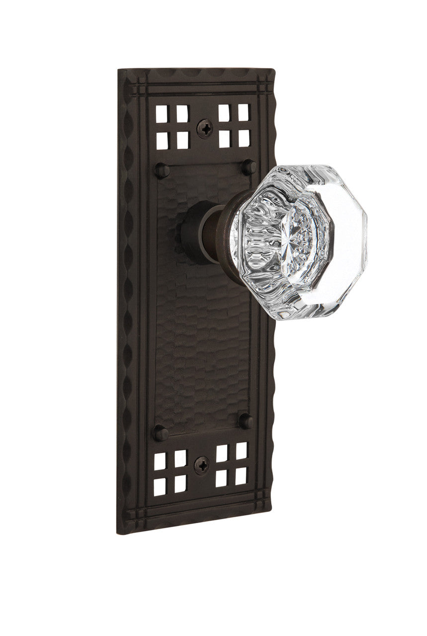 Nostalgic 715256: Craftsman Backplate w/Waldorf Knob Passage Door Set - Oil-Rubbed Bronze