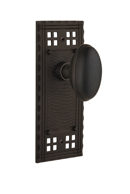 Nostalgic 715368: Craftsman Backplate w/Homestead Knob Single Dummy Door Set - Oil-Rubbed Bronze