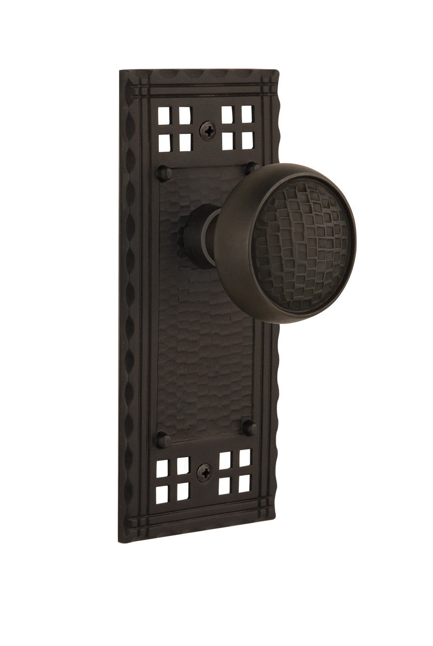Nostalgic 715416: Craftsman Backplate w/Craftsman Knob Single Dummy Door Set - Oil-Rubbed Bronze