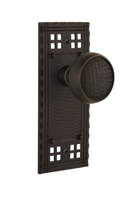 Nostalgic 715416: Craftsman Backplate w/Craftsman Knob Single Dummy Door Set - Oil-Rubbed Bronze