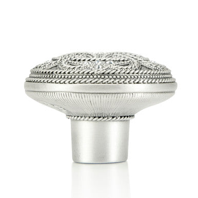 Edgar Bererbi 7155MS: 1-7/16" Cabinet Knob - Matte Sterling Silver/Swarovski Crystal