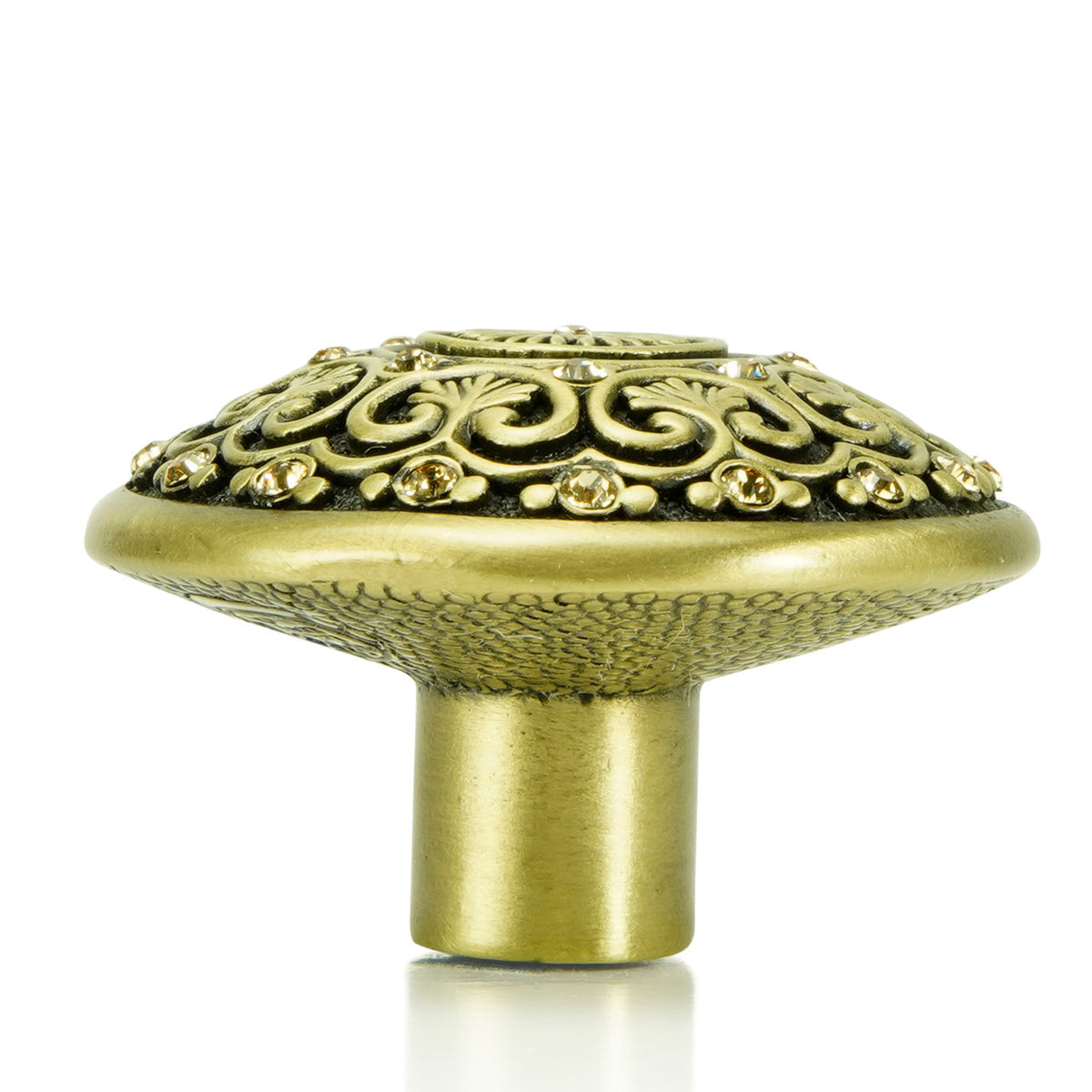 Edgar Bererbi 7156BB: York Cabinet Knob - Burnished Brass/Swarovski Crystal