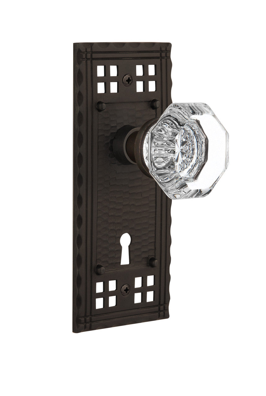 Nostalgic 715704: Craftsman Backplate w/Waldorf Knob Privacy Door Set - Oil-Rubbed Bronze