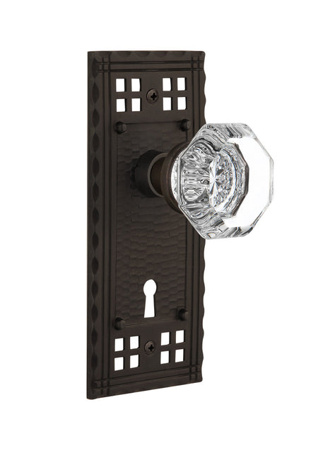 Nostalgic 715704: Craftsman Backplate w/Waldorf Knob Privacy Door Set - Oil-Rubbed Bronze