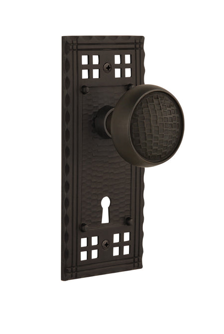 Nostalgic 715736: Craftsman Backplate w/Craftsman Knob Privacy Door Set - Oil-Rubbed Bronze