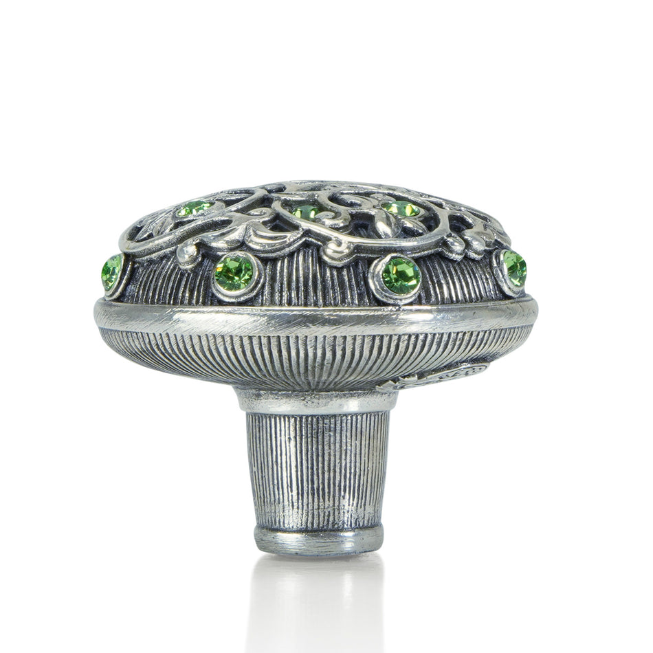 Edgar Bererbi 7158/36: 1-5/16" Cabinet Knob - Burnished Silver/Swarovski Crystal