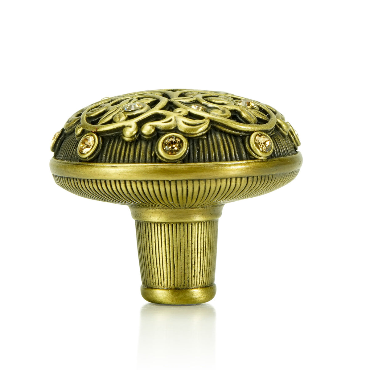 Edgar Bererbi 7158BB: 1-5/16" Cabinet Knob - Burnished Brass/Swarovski Crystal