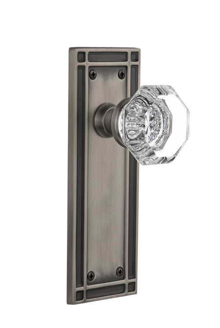 Nostalgic 715959: Mission Backplate w/Waldorf Knob Single Dummy Door Set - Antique Pewter