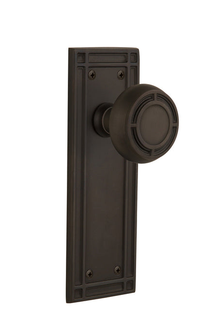 Nostalgic 715996: Mission Backplate w/Mission Knob Single Dummy Door Set - Oil-Rubbed Bronze
