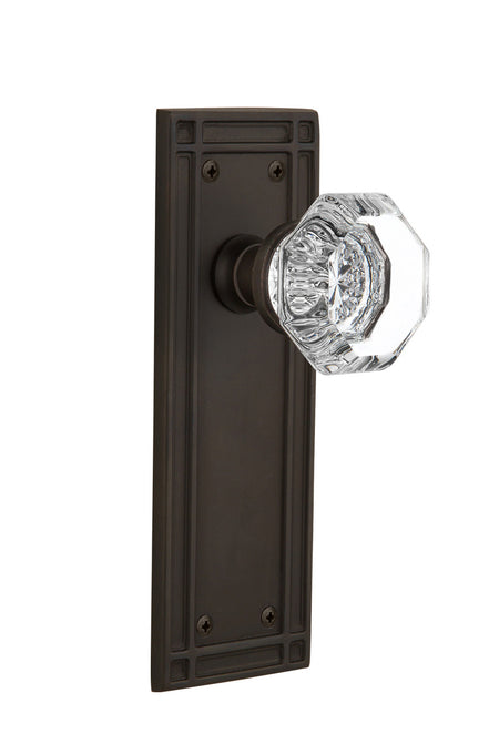 Nostalgic 716216: Mission Backplate w/Waldorf Knob Privacy Door Set - Oil-Rubbed Bronze