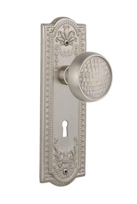 Nostalgic 716465: Meadows Backplate w/Craftsman Knob Single Dummy Door Set - Satin Nickel