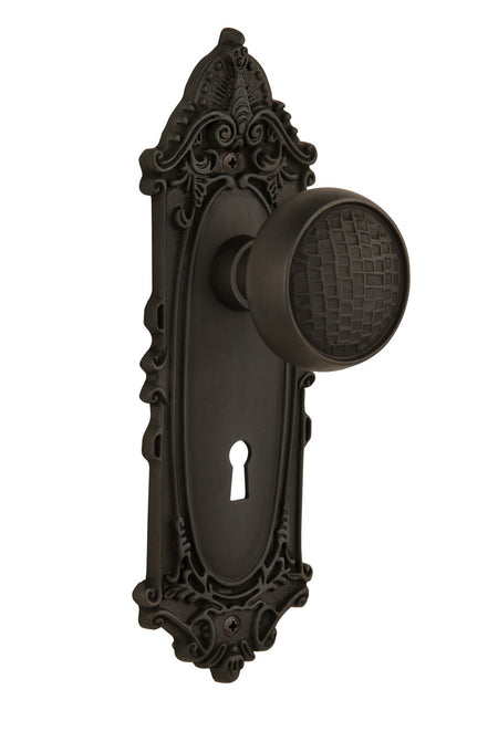 Nostalgic 716476: Victorian Backplate w/Craftsman Knob Single Dummy Door Set - Oil-Rubbed Bronze